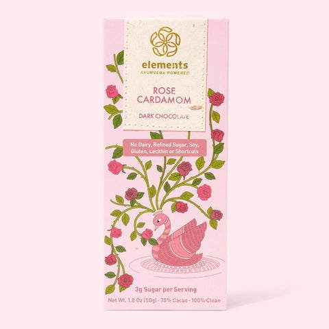 Elements Rose Cardamom 70% Dark Chocolate Bar
