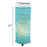 Cocoa Leaf Cylinder Table Lamp | 17 Inch | Sea Blue
