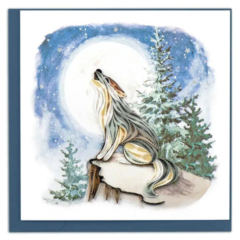 Howling Wolf Quilling Card