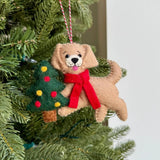 O4O | Wool Ornament | Dog w/Tree