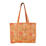 Quilted Cotton Bag | Coral Floral