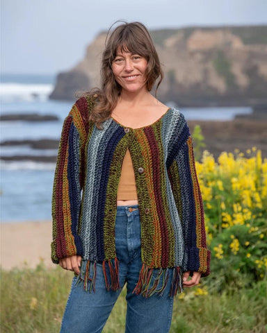 Striped Fringe Cardigan | Assorted