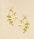 Aamani Linear Vine Dangle Earrings | Gold