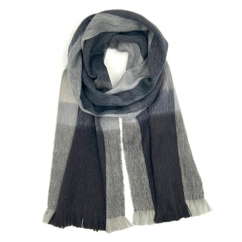 Alpaca Plaid Scarf | Steel