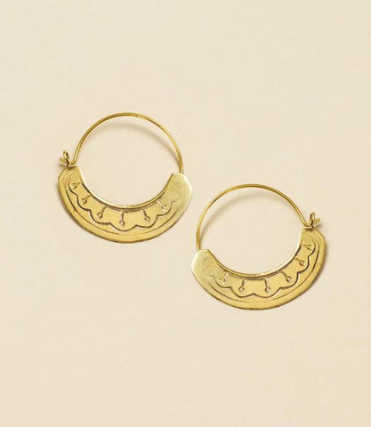 Yashi Embossed Hoop Earrings | Gold