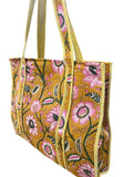 Quilted Cotton Bag | Yellow Floral