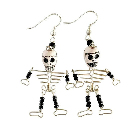 Skeleton Earrings | Mix Metal & Beads