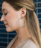 Bahavani Silver Geometric Hoops