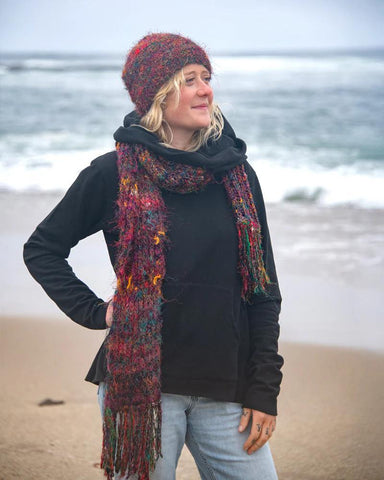 Upcycled Silk Knit Scarf