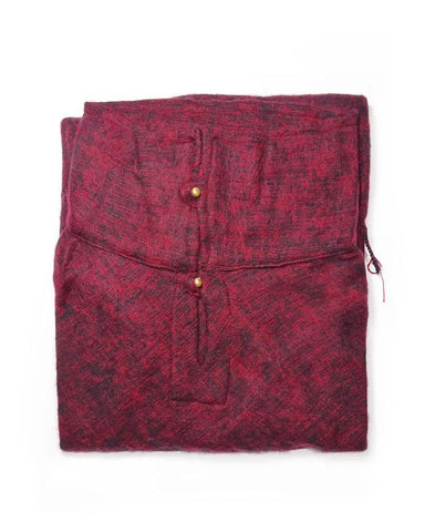 Brushed Woven Poncho | Maroon