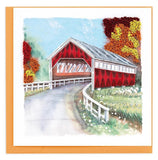 Red Covered Bridge Quilling Card