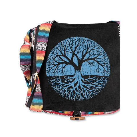 Canvas Messenger Bag | Black | Tree of Life