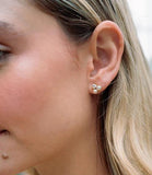 Diya Silver Stud and Hoop Earrings | Set of 2