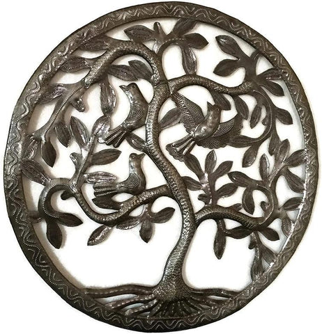 Haitian Metal Art | Tree of Life | 3 Birds