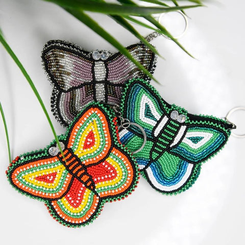 Beaded Keychain Coin Purse| Butterfly
