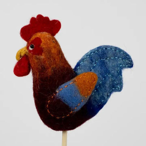 Felted Wool Finger Puppet | Rooster