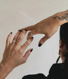 Dhera Silver Tone Stacking Ring | Semi-Precious Stone | Assorted