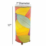 Cocoa Leaf Cylinder Table Lamp | 17 Inch | Multi