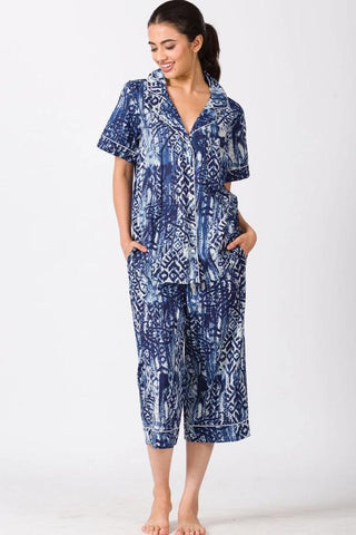 Capri Pajama Set | Indigo Batik