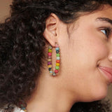 Kantha Elliptical Hoop Earrings