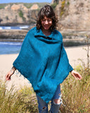 Brushed Woven Poncho | Ocean
