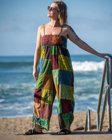 Cotton Patchwork Jumpsuit | 4 Colors
