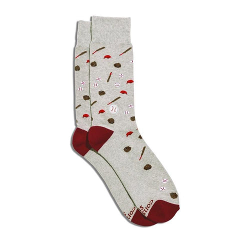 Socks That Support Youth Sports | Grey Baseballs
