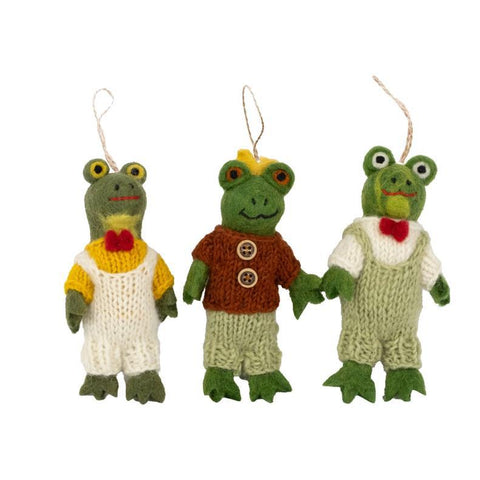 Wool Ornament | Frog w/Clothing