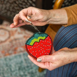 Beaded Keychain Coin Purse | Strawberry