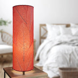 Cocoa Leaf Cylinder Table Lamp | 24 Inch | Red