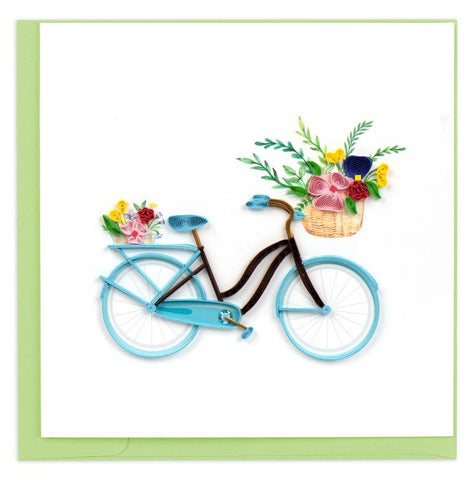 Bicycle & Flower Basket Quilling Card