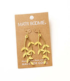 Aamani Linear Vine Dangle Earrings | Gold