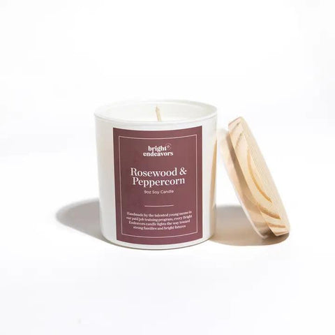 Bright Endeavors Glass Candle | Rosewood & Peppercorn