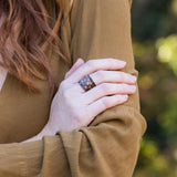 Copper Patina Ring | Copper and Teal Rivets