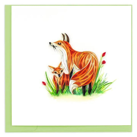 Fox and Cub Quilling Card