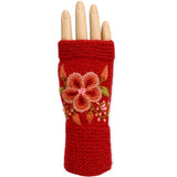 Peruvian Flower Fingerless Mittens | 5 Colors