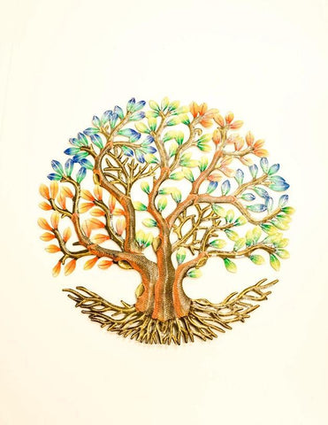 Haitian Metal Art | Painted Multicolor Tree