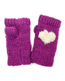 Wool Heart Fingerless Gloves | 5 Colors