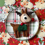 O4O | Wool Ornament | Holly Reindeer