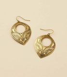 Yashi Embossed Statement Earrings | Gold