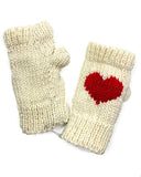 Wool Heart Fingerless Gloves | 5 Colors