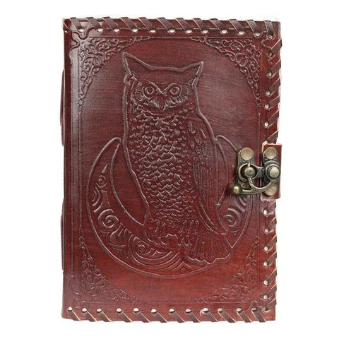 Leather Journal | Owl and Moon