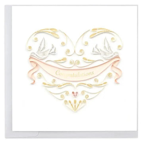 Wedding Doves Heart Quilling Card