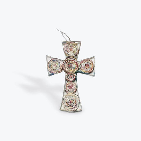 Upcycled Paper Ornament | Cross