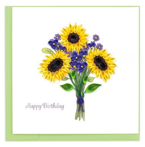 Birthday Sunflower Bouquet Quilling Card