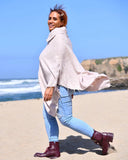 Brushed Woven Poncho | Ash