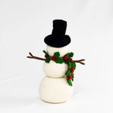 Felt Snowman with Holly Scarf | 2 Sizes