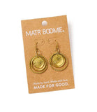 Yashi Embossed Ring Dangle Earrings | Gold