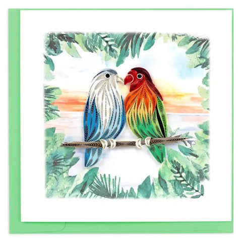 Pair of Lovebirds Quilling Card