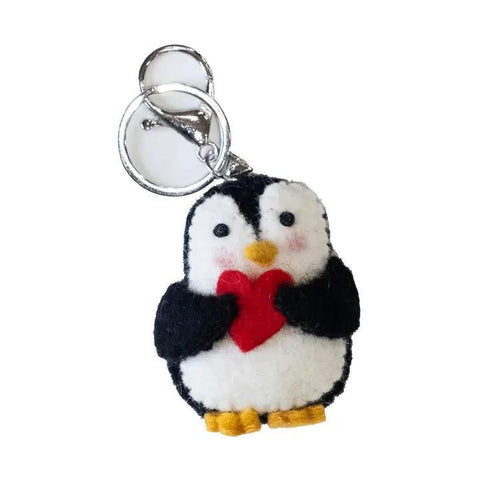 Felted Wool Keychain Charm | Penguin